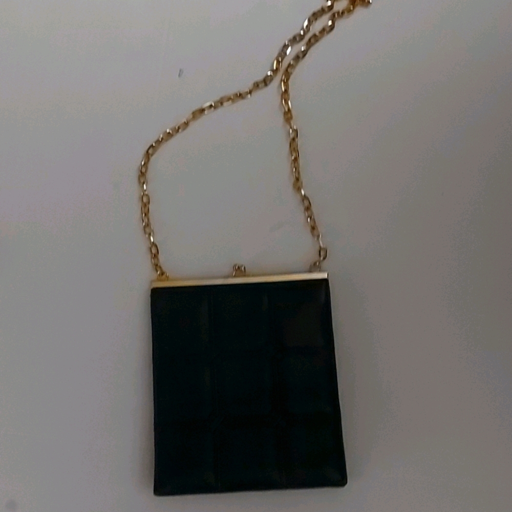 Lord & Taylor Blue Crossbody Bag w/chain Classic Quiet Luxury Minimalist Preppy